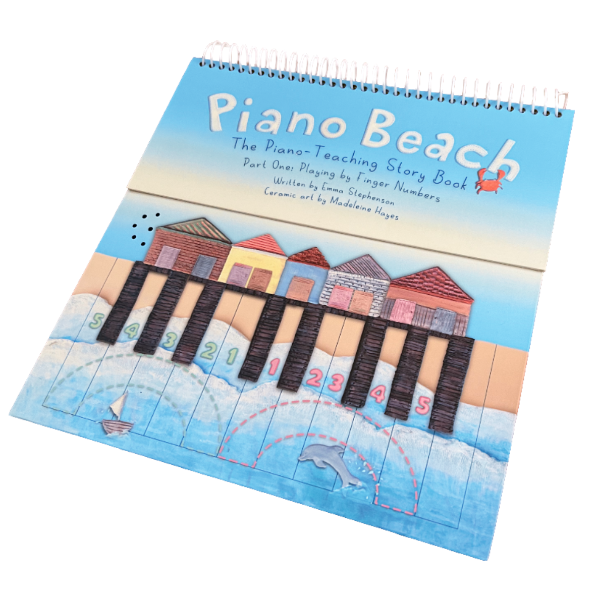 Simple piano book, story for kids with art about the sea (Front) 