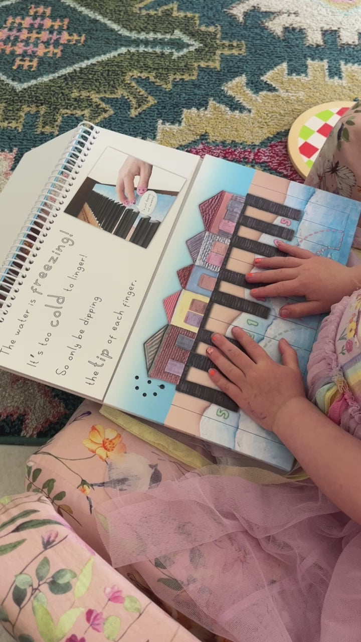 Simple piano book, story for kids with art about the sea (Video)